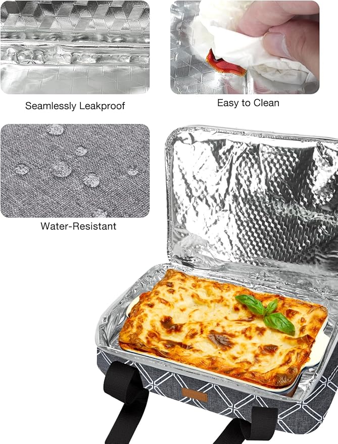 Casserole Carrier Bag, Single Insulated Food Bag, Hot Cold Lasagna Holder Tote - Image 4
