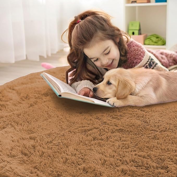 OLANLY Khaki Round Rugs for Bedroom - Image 5