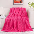 Puncuntex Hot Pink Throw Blanket 60"×80" inches Fuzzy 3D Jacquard Decorative by Puncuntex