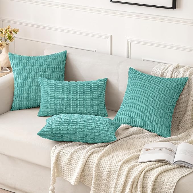 MIULEE Pack of 2 Corduroy Decorative Throw Pillow Covers 18x18 Inch Soft Boho - Image 2
