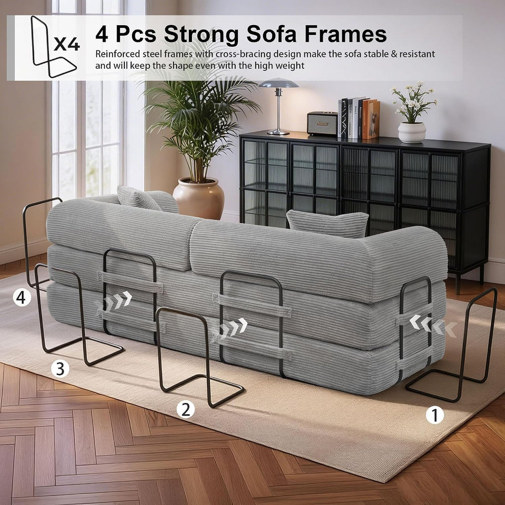 JJJ 78 inch Boneless Sofa Bed Sleeper Couch