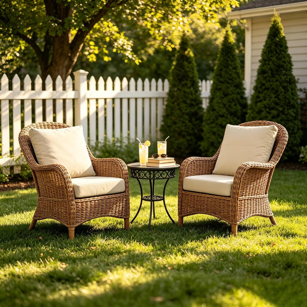 Goodgoods 25x25 Outdoor Deep Seat Cushions 2-Pack, 35D Foam, Beige