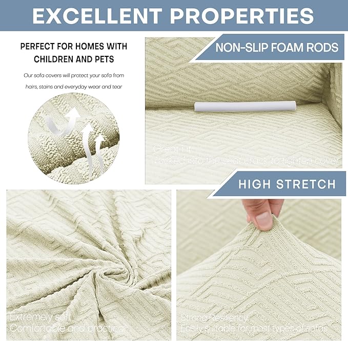 ZNSAYOTX 1 Piece Jacquard Chair Slipcovers - Image 4
