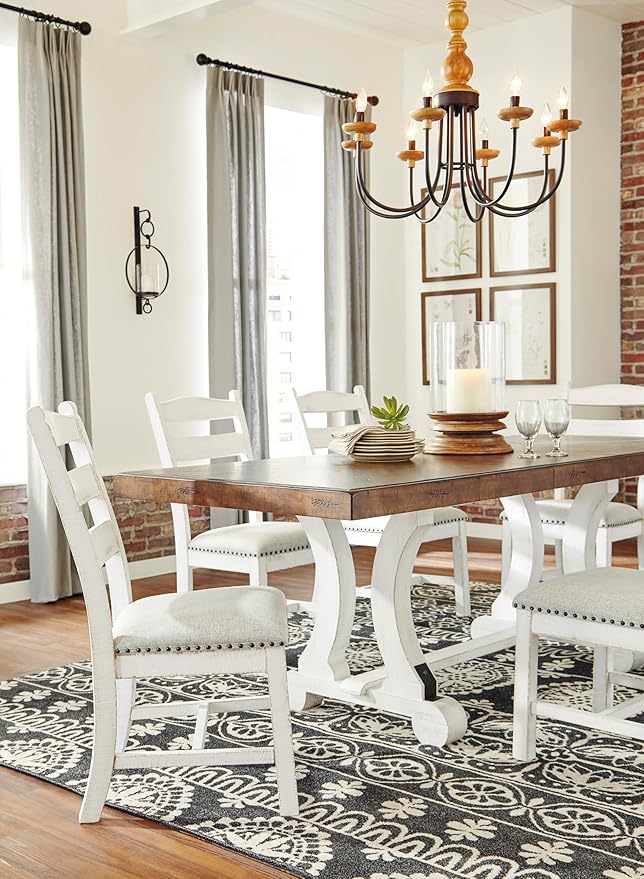 Signature Design by Ashley Valebeck Farmhouse Cushioned Dining Chair, 2 Count...