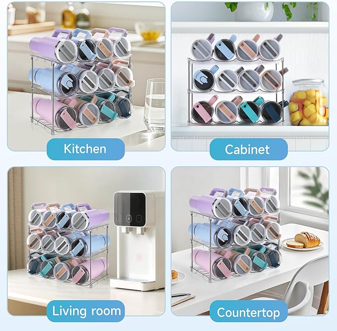 Larger Water Bottle Organizer for Stanley 40 oz Tumbler, Stackable Water Bottle - Image 6