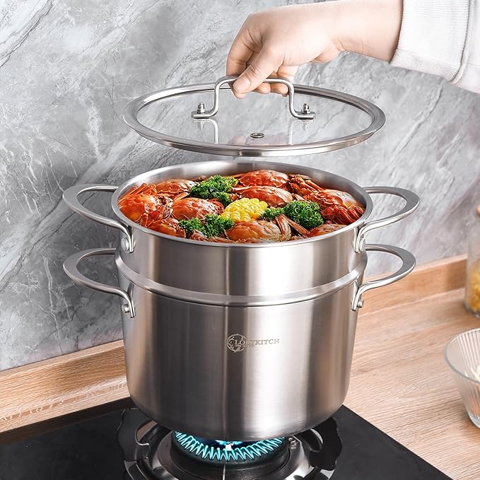 LOLYKITCH 3 Quart Stainless Steel Steamer Pot