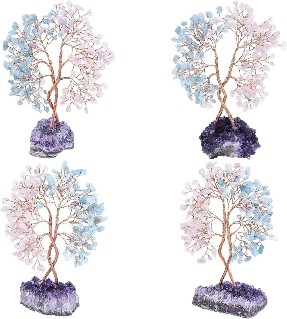 mookaitedecor Natural Crystal Tree with Amethyst Cluster Base