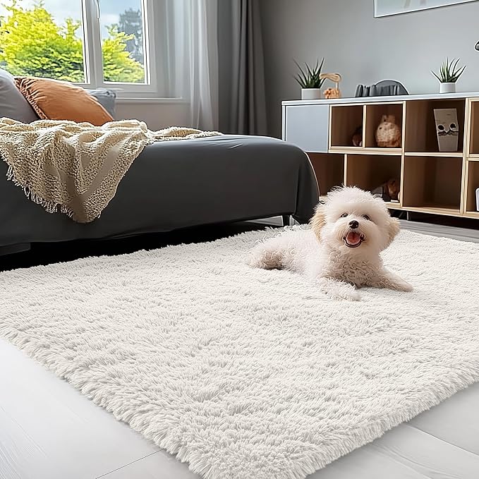 OLANLY 4x10 Area Rugs for Living Room Bedroom, Machine Washable Soft Fluffy - Image 3
