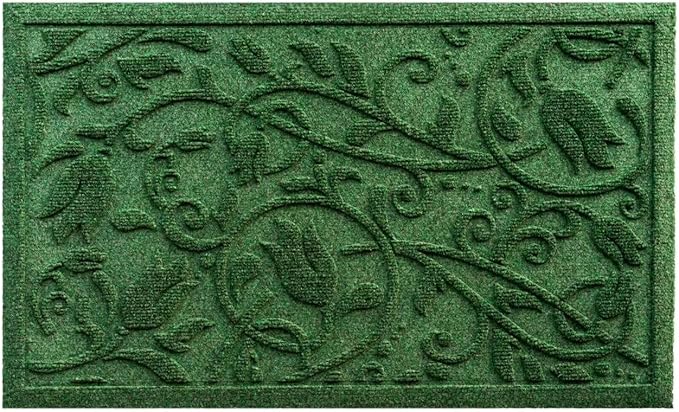 Boho Green Floral Leaves Outdoor Indoor Entrance Doormats, Absorbent Durable - Image 9