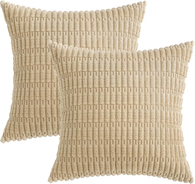 MIULEE Pack of 2 Corduroy Decorative Throw Pillow Covers 20x20 Inch Soft Boho - Image 6