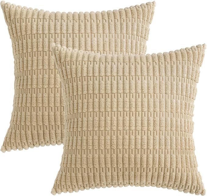 MIULEE Pack of 2 Corduroy Decorative Throw Pillow Covers 18x18 Inch Soft Boho - Image 6