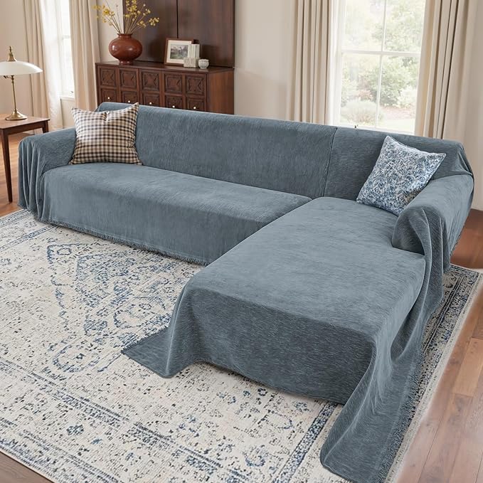 Sectional Couch Covers, 2 Pieces Washable L Shaped Couch Covers Sofa Blanket by Unknown