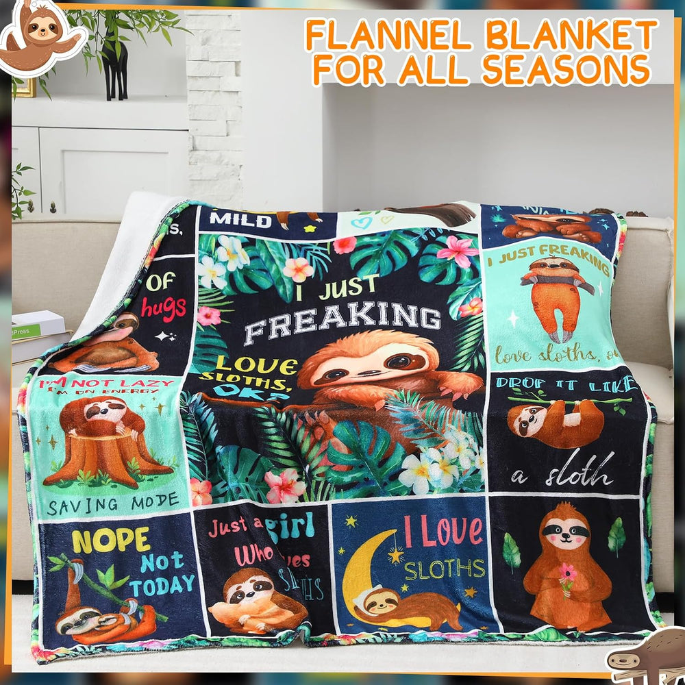 9 Pcs Sloth Gifts for Sloth Lovers Set for Women Include 60 x 50'' Bl...