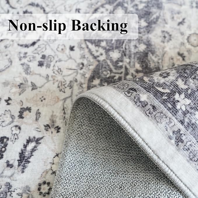 Washable 2x3 Entryway Area Rug: Vintage Soft Thin Door Mat - Image 6