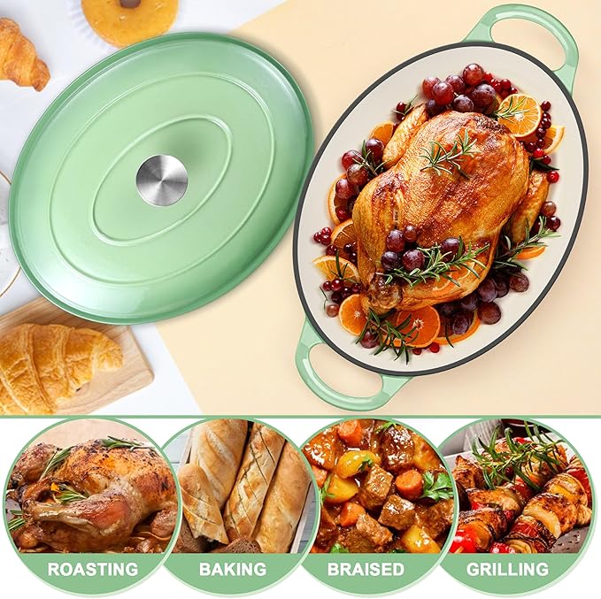 E-far 7QT Oval Dutch Oven Pot