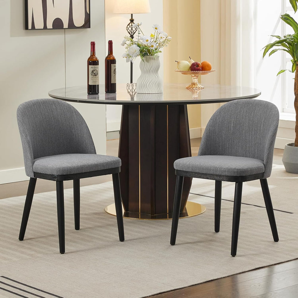 Upholstered Dining Chairs Set of 2,Modern Fabric Kitchen Side Chairs with Thi...