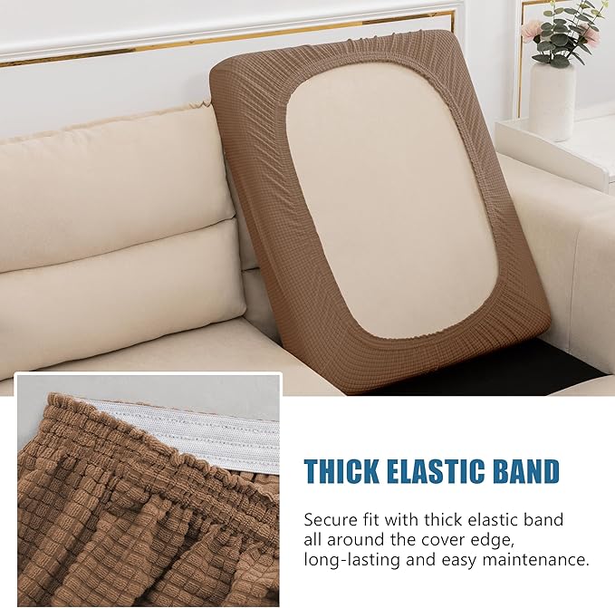 Water Resistant Couch Cushion Cover Stretch Sofa Seat Slipcover - Image 4