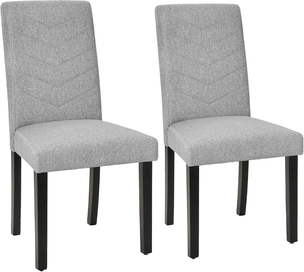 VECELO Upholstered Dining Chairs Set of 2, Fabric Wood Legs High Back for Kit...