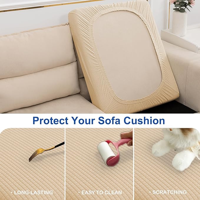 Water Repellent Sofa Cushion Slipcovers, Stretch Couch Cushion Cover - Image 6