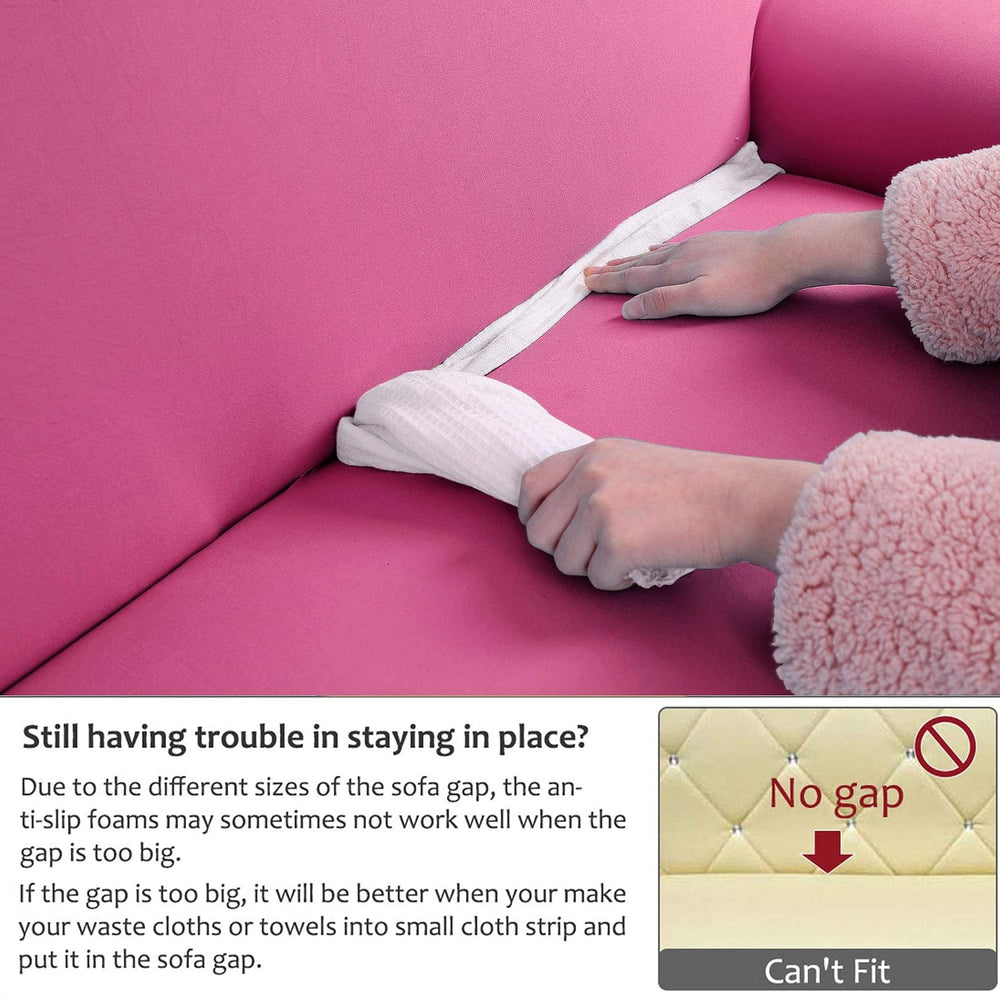 uxcell Stretch Sofa Couch Covers Large Fuchsia with 1 Pillowcase