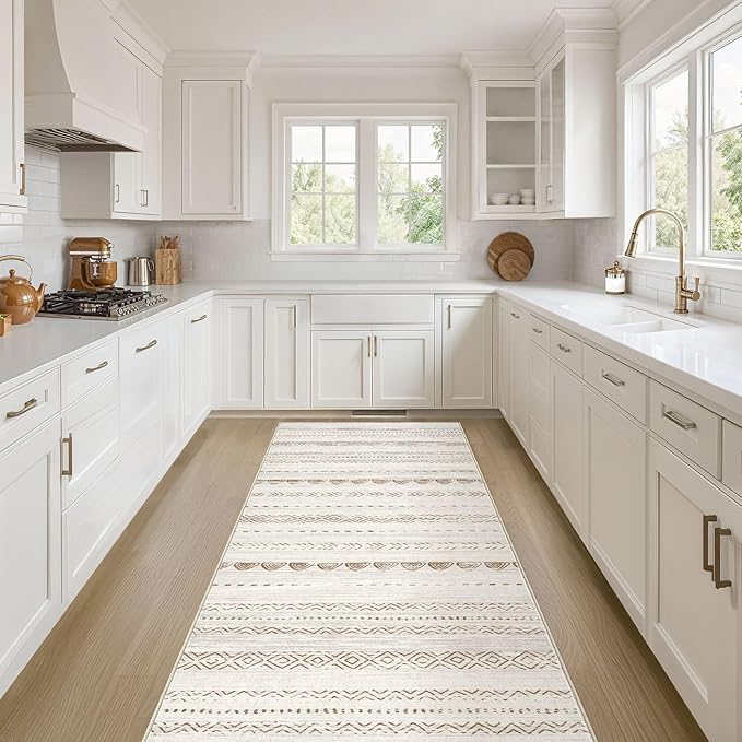 Nakagishi Runner Rug Kitchen Washable Rugs: 2x6 Non-Slip Boho Soft Modern Stain by NakagishiAreaRug