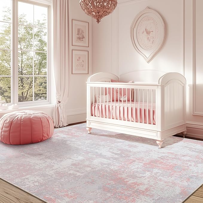 Washable Area Rugs 4'x5' Non-Slip Modern Abstract Soft - Image 2