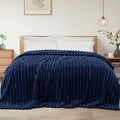 Exclusivo Mezcla Twin Size Flannel Fleece Blanket, Super Soft Striped Jacquard by ExclusivoMezcla