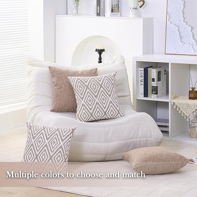 HPUK Decorative Throw Pillow Covers Set of 4 Couch Pillows Linen Cushion Cover - Image 6