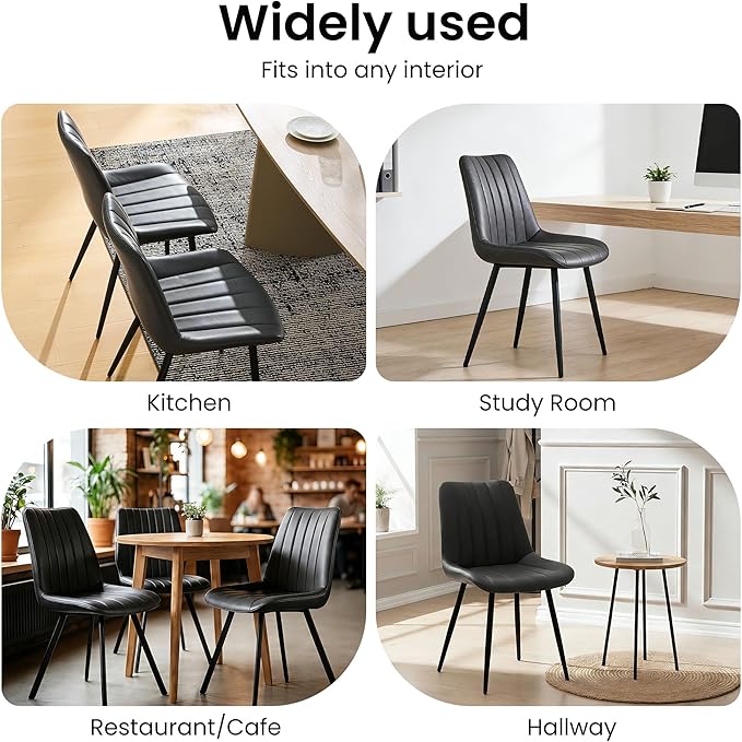 CLIPOP Dining Chairs Set of 6, Upholstered Kitchen Chairs with Comfortable Fa...