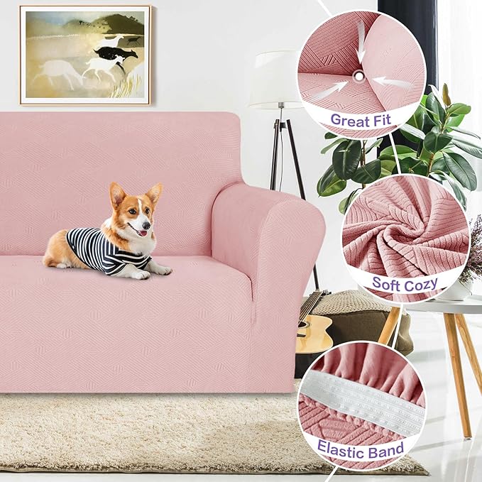 ZNSAYOTX Super Stretch Loveseat Covers, New Striped Love Seat Slipcover - Image 4