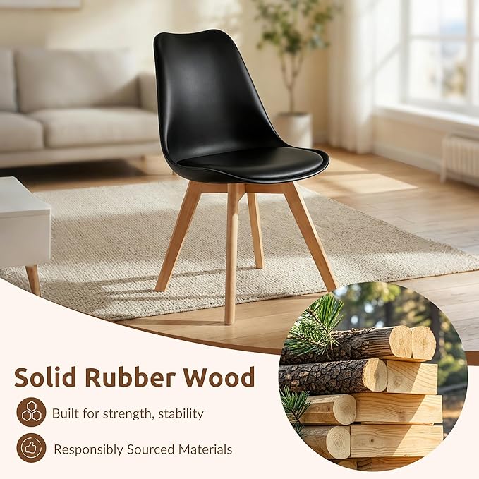 Dining Chairs Set of 4, Modern Upholstered Dining Room Chairs with PU Leather...