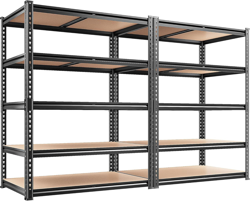 REIBII 2400LBS Garage Shelving 5 Tier Storage Shelves Heavy Duty, Adjustable ...