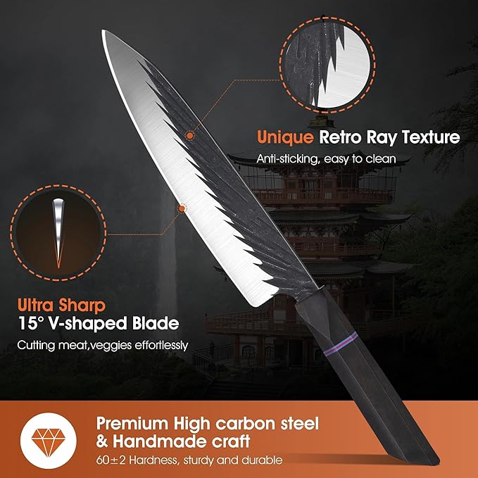 ROCOCO Japanese Chef Santoku Knife