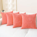 CaliTime Throw Pillow Covers Decorative 18 X 18 Inches Pack of 4 Cozy Chenille by CaliTime