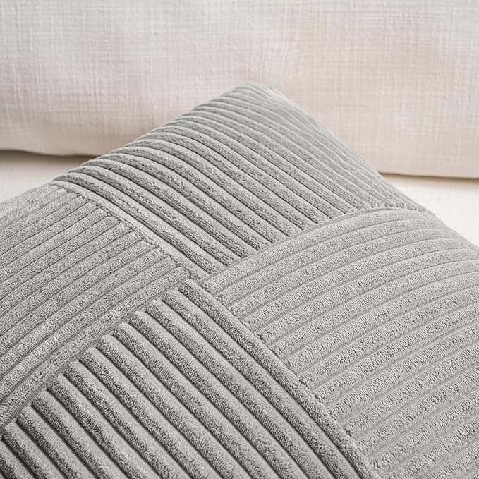 Fancy Homi 2 Packs Grey Samll Decorative Throw Pillow Covers 14x14 Inch - Image 3