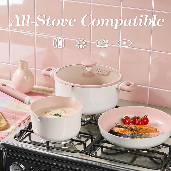 CAROTE Ceramic Cookware Set Nonstick, Non Toxic Cookware, Dishwasher, - Image 5