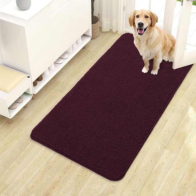 OLANLY Dog Door Mat for Muddy Paws 40x24, Absorbs Moisture and Dirt, Absorbent by OLANLY