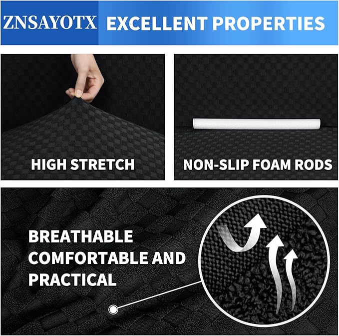 ZNSAYOTX 1 Piece Jacquard Chair Slipcovers - Image 4