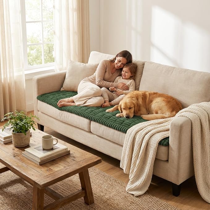 Smiry Couch Cover for Dogs Washable, Non Slip Fuzzy Pet Couch Covers for 3 - Image 5
