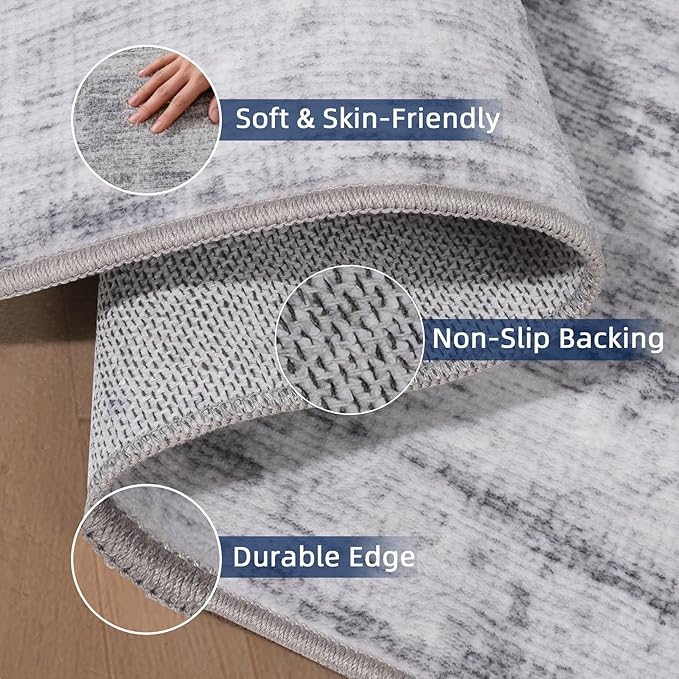 Washbale Rugs 3x5 Ultra Soft Area Rug, Non Slip Indoor Entryway Rugs, Stain - Image 4