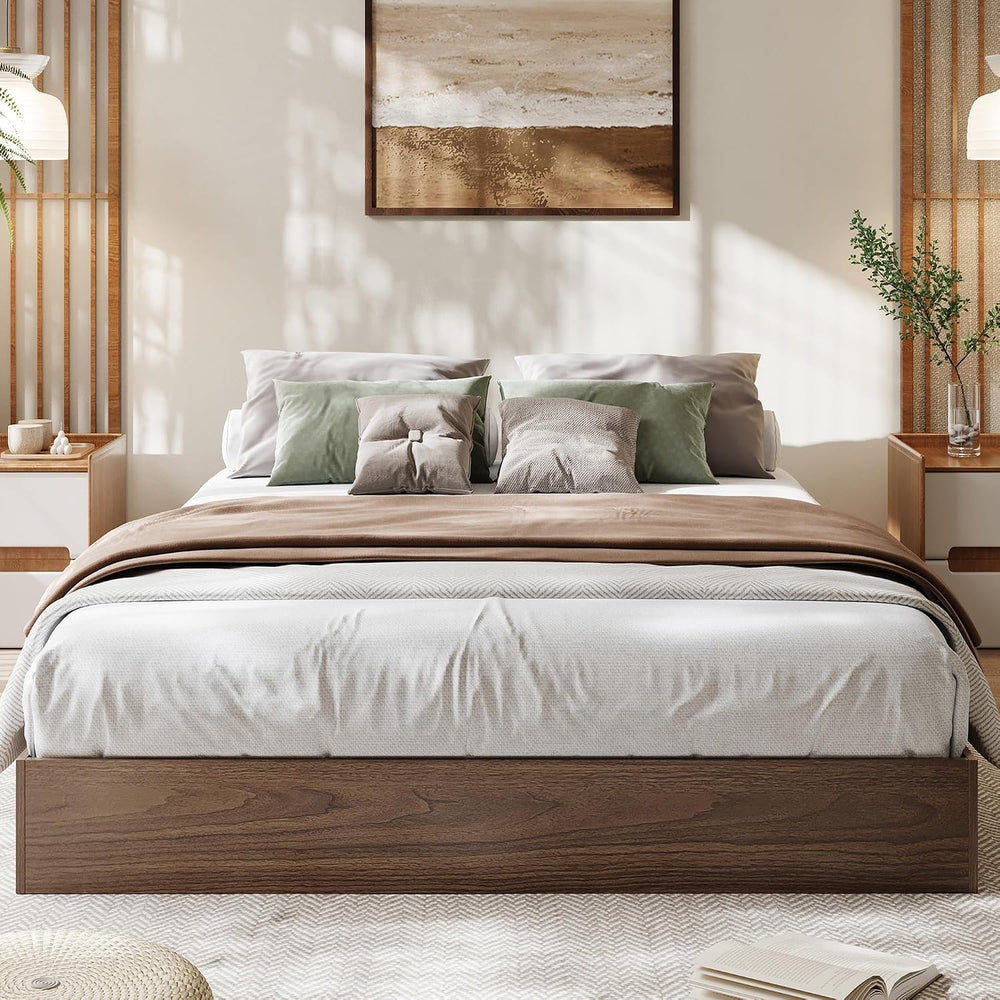 GarveeHome Wood Platform Bed Frame, Full Bed Frame Without Headboard