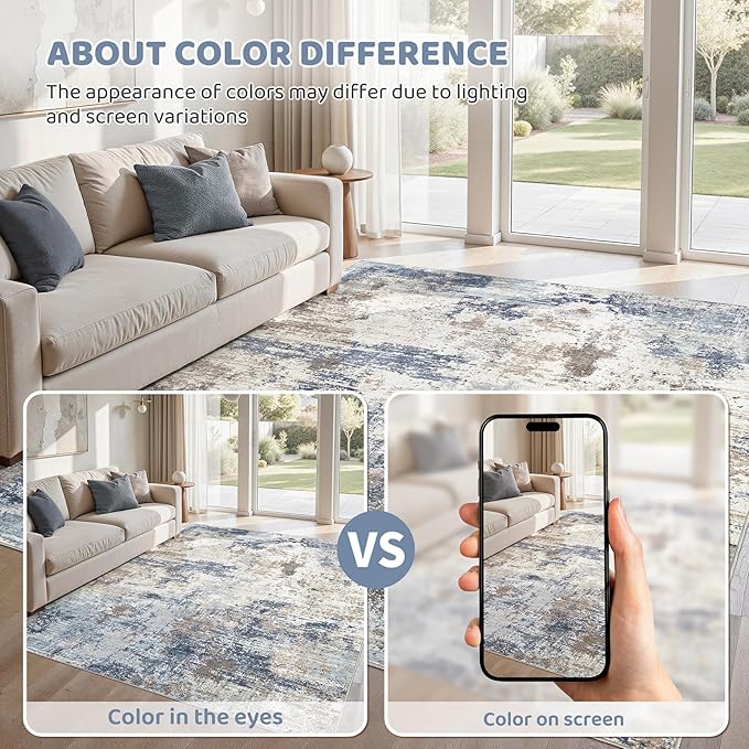 UERMEI 6x9 Area Rug Living Room Rugs Thickened - Image 4