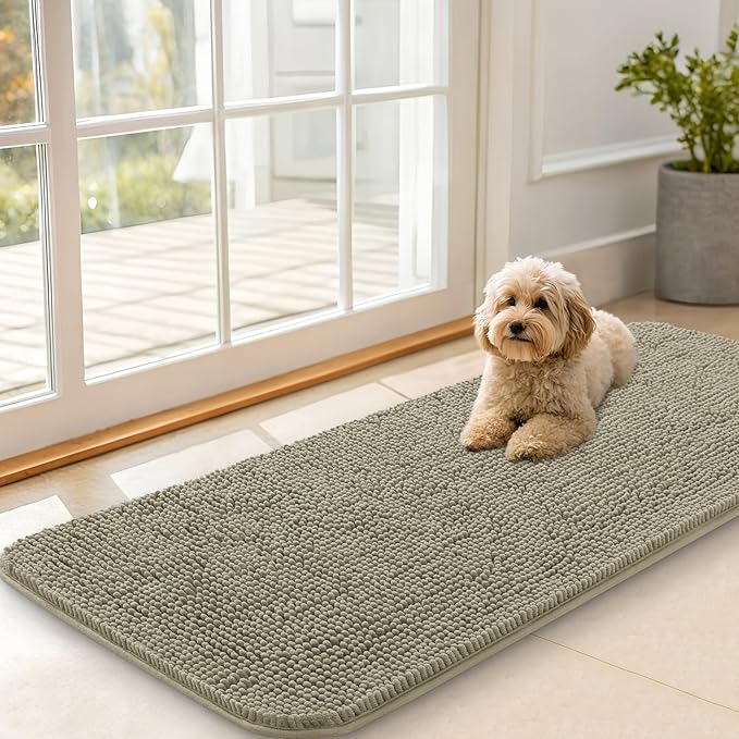 OLANLY Dog Door Mat for Muddy Paws 47x20, Absorbs Moisture and Dirt, Absorbent by OLANLY