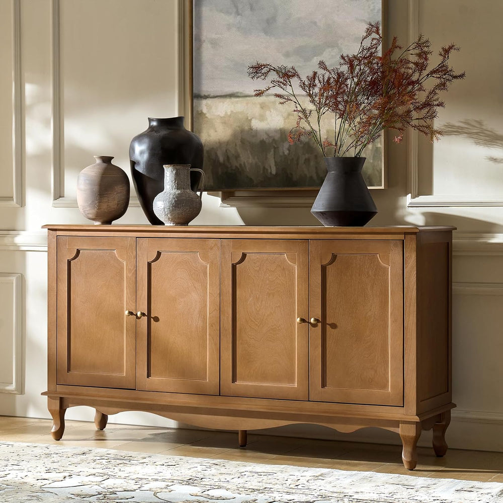 HULALA HOME 58" Farmhouse Sideboard Buffet Cabinet (Acorn)