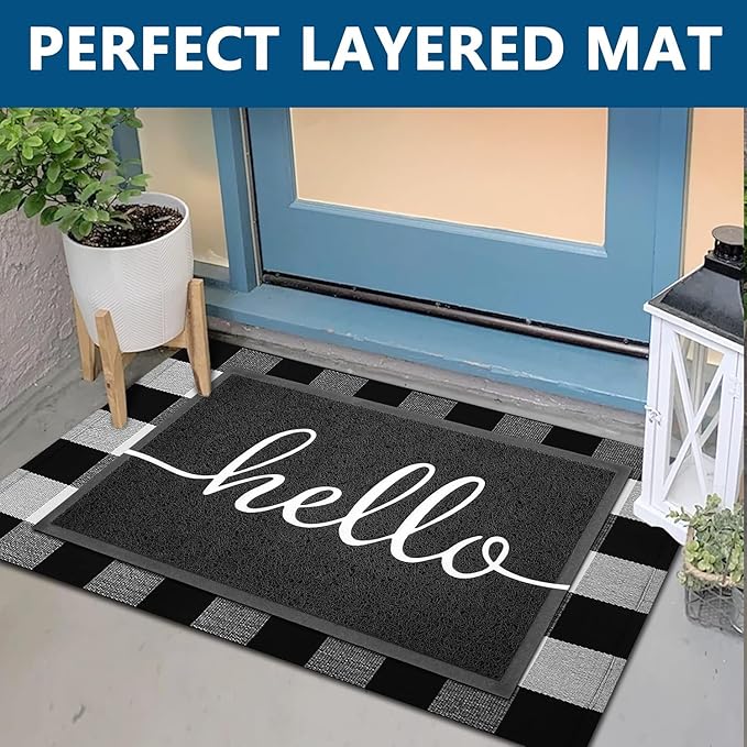 EARTHALL Funny Hello Mats Outside/Inside 59"x35", Front Door Mat Outdoor - Image 3