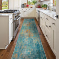 Washable Area Rugs 2'x8' Non-Slip Modern Abstract Soft by RELEANY