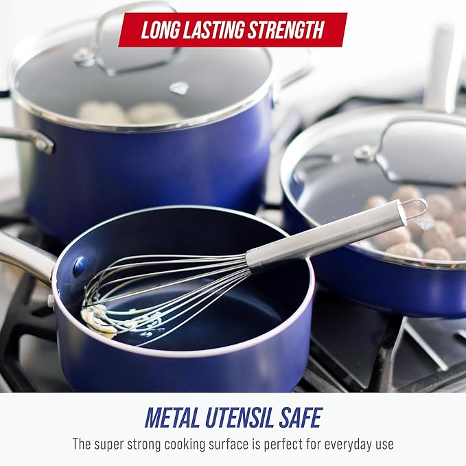 Blue Diamond 14 Piece Cookware Set, Diamond Infused PFAS & PFOA-Free Ceramic - Image 6