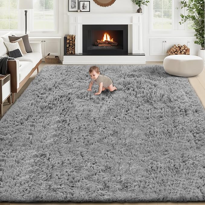 6x9 Area Rug for Living Room: Fluffy Shag Soft Washable Rugs Large Fuzzy Plush by VECARF