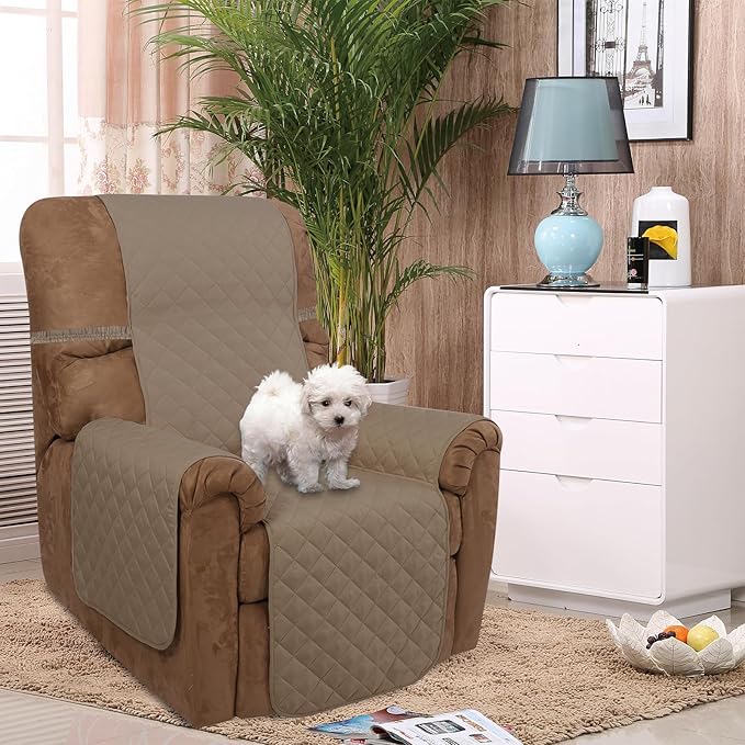 U-NICE HOME Recliner Chair Covers Reversible Quilted Water Repellent Pet - Image 2