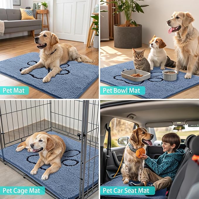 Smiry Dog Door Mat for Muddy Paws, Absorbent Dirt Trapper Non Slip Quick Dry - Image 7